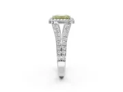 Emerald Cut Halo Engagement Ring Setting for a Fancy Yellow Lab-Grown Diamond | Sterling Silver - Design NV-24520