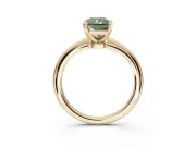 Radiant Cut Solitaire Engagement Ring Setting for a Fancy Green Lab-Grown Diamond | Tapered Plain Band | Yellow Gold