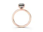 Princess Cut Hidden Halo Engagement Ring Setting for a Black Center | Thin Plain Band | Rose Gold
