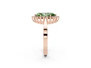 Marquise Scalloped Halo Engagement Ring Setting for a Fancy Green Lab-Grown Diamond | Rose Gold
