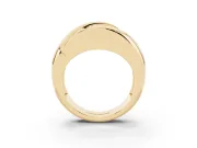 Oval Cut Diamond Channel-Set Crossover Ring Set in Yellow gold