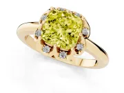 Cushion Cut Petal Halo Engagement Ring Setting for a Fancy Yellow Lab-Grown Diamond | Yellow Gold