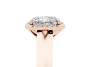 Radiant Cut Halo Engagement Ring Setting | Knife-Edge Band | Rose Gold