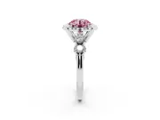 Round Floral Engagement Ring Setting for a Fancy Pink Lab-Grown Diamond | Petal Frame | Platinum