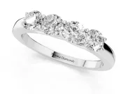 Round Lab-Grown Diamond Four Stone Wedding Band | Raised Prong Baskets | White Gold