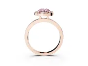 Oval Thin Halo Engagement Ring Setting for a Fancy Pink Lab-Grown Diamond | Plain Polished Band | Rose Gold