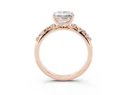 Princess Cut Solitaire Engagement Ring Setting | Graduated Scattered Accents | Rose Gold