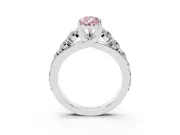 Pear-Shaped Engagement Ring Setting for a Fancy Pink Lab-Grown Diamond | Sterling Silver - Design NV-24645