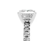 Princess Cut Diamond Solitaire Pavé Engagement Ring Set in Platinum with Round Band and Prong Setting
