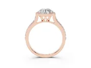 Round Pavé Halo Engagement Ring Setting | Rose Gold