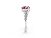 Heart-Shaped Scattered Accent Engagement Ring Setting for a Fancy Pink Lab-Grown Diamond | Platinum