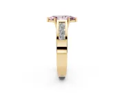 Marquise Channel-Set Engagement Ring Setting for a Fancy Pink Lab-Grown Diamond | Yellow Gold