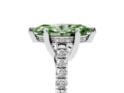 Marquise Hidden Halo Pave Engagement Ring Setting for a Fancy Green Lab-Grown Diamond | Claw Prongs | White Gold
