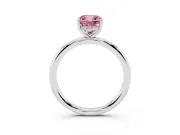 Cushion Cut Hidden Halo Ring Setting for a Fancy Pink Lab-Grown Diamond | White Gold