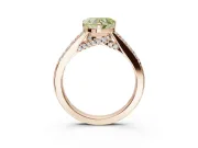Heart-Shaped Pavé Solitaire Engagement Ring Setting for a Fancy Yellow Lab-Grown Diamond | Crossover Gallery | Rose Gold