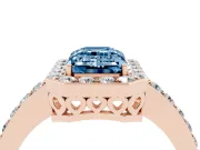Emerald Cut Halo Engagement Ring Setting for a Fancy Blue Lab-Grown Diamond | Rose Gold - Design NV-24751