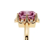 Asscher Cut Petal Halo Engagement Ring Setting for a Fancy Pink Lab-Grown Diamond | Yellow Gold
