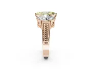 Marquise Three Stone Engagement Ring Setting for a Fancy Yellow Lab-Grown Diamond | Beaded Shoulders | Rose Gold
