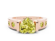 Heart-Shaped Tension Style Engagement Ring Setting for a Fancy Yellow Lab-Grown Diamond | Rose Gold
