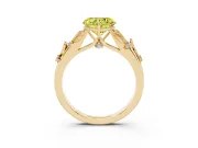 Heart-Shaped Leaf Engagement Ring Setting for a Fancy Yellow Lab-Grown Diamond | Yellow Gold