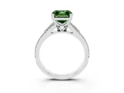 Asscher Cut Pave Split Shank Engagement Ring Setting for a Fancy Green Lab-Grown Diamond | Double Claw Prongs | Platinum