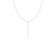 Round Lab-Grown Diamond Bezel Station Y Necklace | Station Drop | White Gold