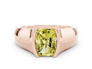 Radiant Cut Half Bezel Solitaire Engagement Ring Setting for a Fancy Yellow Lab-Grown Diamond | Wide Band | Rose Gold