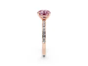 Round Petite Pavé Solitaire Engagement Ring Setting for a Fancy Pink Lab-Grown Diamond | Slim Band | Rose Gold