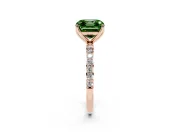 Asscher Cut Pave Engagement Ring Setting for a Fancy Green Lab-Grown Diamond | Slim Band | Rose Gold