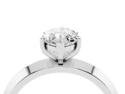 Marquise Cut Diamond Solitaire Engagement Ring Set in Silver with Flat Band and Prong Setting