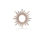 Round Lab-Grown Diamond Pavé Sunburst Pendant Necklace | Open Circle | Rose Gold