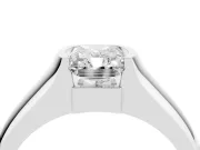 Radiant Cut Half Bezel Solitaire Engagement Ring Setting | Wide Band | Platinum