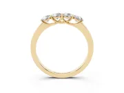 Round Diamond Four-Stone Band Set in Yellow gold with Prong Setting