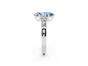 Fancy Blue Marquise Cut Diamond Five-Stone Prong Set Engagement Ring Set in Silver with Channel Band
