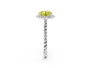 Round Rope Halo Engagement Ring Setting for a Fancy Yellow Lab-Grown Diamond | Platinum