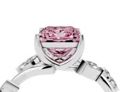 Princess Cut Twisted Vine Engagement Ring Setting for a Fancy Pink Lab-Grown Diamond | Platinum