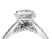 Princess Cut Pavé Solitaire Engagement Ring Setting | Crossover Gallery | Sterling Silver