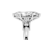 Three-Stone Marquise Cut Diamond Ring Set in Platinum with Prong Setting and Plain Band