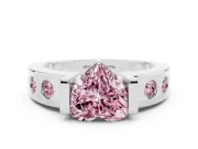 Heart-Shaped Tension Style Engagement Ring Setting for a Fancy Pink Lab-Grown Diamond | White Gold