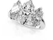 Marquise Three Stone Engagement Ring Setting | Large Side Stones | Platinum
