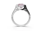Princess Cut Engagement Ring Setting for a Fancy Pink Lab-Grown Diamond | Sterling Silver - Design NV-24586