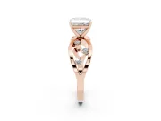 Princess Cut Open Loop Engagement Ring Setting | Scattered Accents | Rose Gold