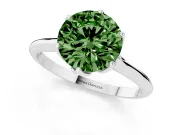 Round Cathedral Solitaire Engagement Ring Setting for a Fancy Green Lab-Grown Diamond | Tulip Gallery | Sterling Silver