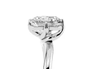 Radiant Cut Bypass Solitaire Engagement Ring Setting | Plain Polished Band | White Gold