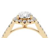Pear-Shaped Halo Engagement Ring Setting | Pave Shoulders | Yellow Gold