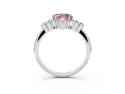 Heart-Shaped Cluster Engagement Ring Setting for a Fancy Pink Lab-Grown Diamond | Platinum