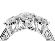 Pear-Shaped Vintage Three Stone Engagement Ring Setting | Graduated Pavé | Platinum