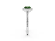 Asscher Cut Halo Engagement Ring Setting for a Fancy Green Lab-Grown Diamond | White Gold - Design NV-24729