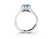 Heart-Shaped Half Bezel Engagement Ring Setting for a Fancy Blue Lab-Grown Diamond | Platinum
