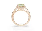 Asscher Cut Halo Split Shank Engagement Ring Setting for a Fancy Yellow Lab-Grown Diamond | Pavé Shoulders | Rose Gold